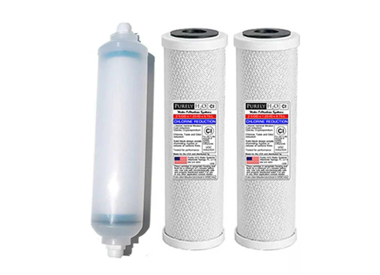Membrane Solutions T33 Inline Post Carbon Water Filter 10" X 2.5" For RO System 1-10 Pack